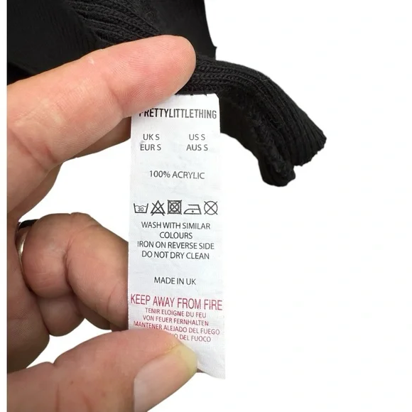 Pretty Little Thing BLACK SOFT KNIT BUTTON THROUGH DRESS Size Small - Picture 6 of 7